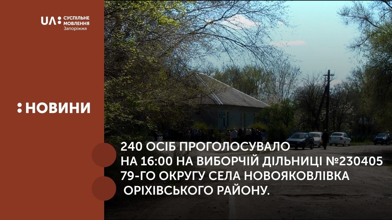 240 осіб проголосувало на 16 годину на виборчій дільниці №230405 79-го округу села Новояковлівка 