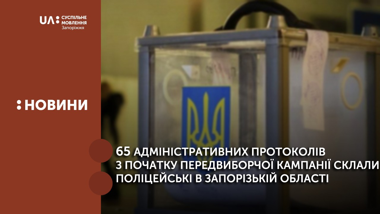 65 адміністративних протоколів з початку передвиборчої кампанії склали поліцейські в Запорізькій області